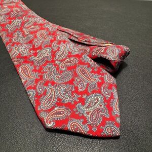 Neil Martin Tie Red Paisley Italian Silk USA Made Rockabilly‎ Abstract Vintage